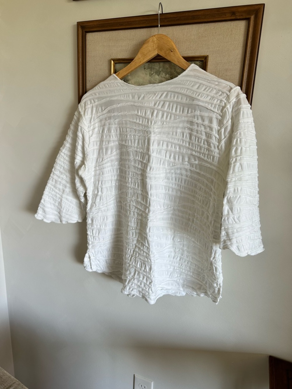 Carol Turner Fiore Classic Shirttail Top in White sz M - Picture 9 of 9